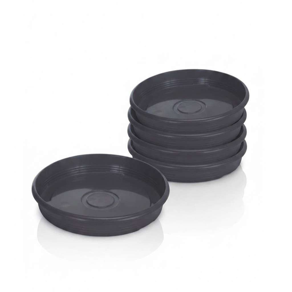 KIT 5 PRATOS P/ VASO REDONDO 13,3CM ALTURA 2CM PLASTICO