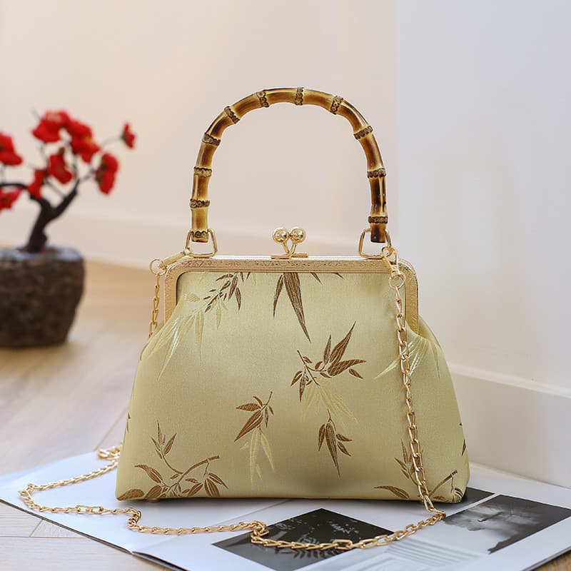 Bolsa de bambu Real produto acabado estilo étnico Casual moda Cheongsam bolsa bolsa de ombro bolsa transversal