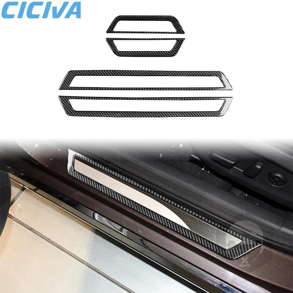 Moldura De Fibra De Carbono Macia Para Soleira De Porta De Carro , Decoração De Interiores Adesivo Hyundai Sonata 9th 20