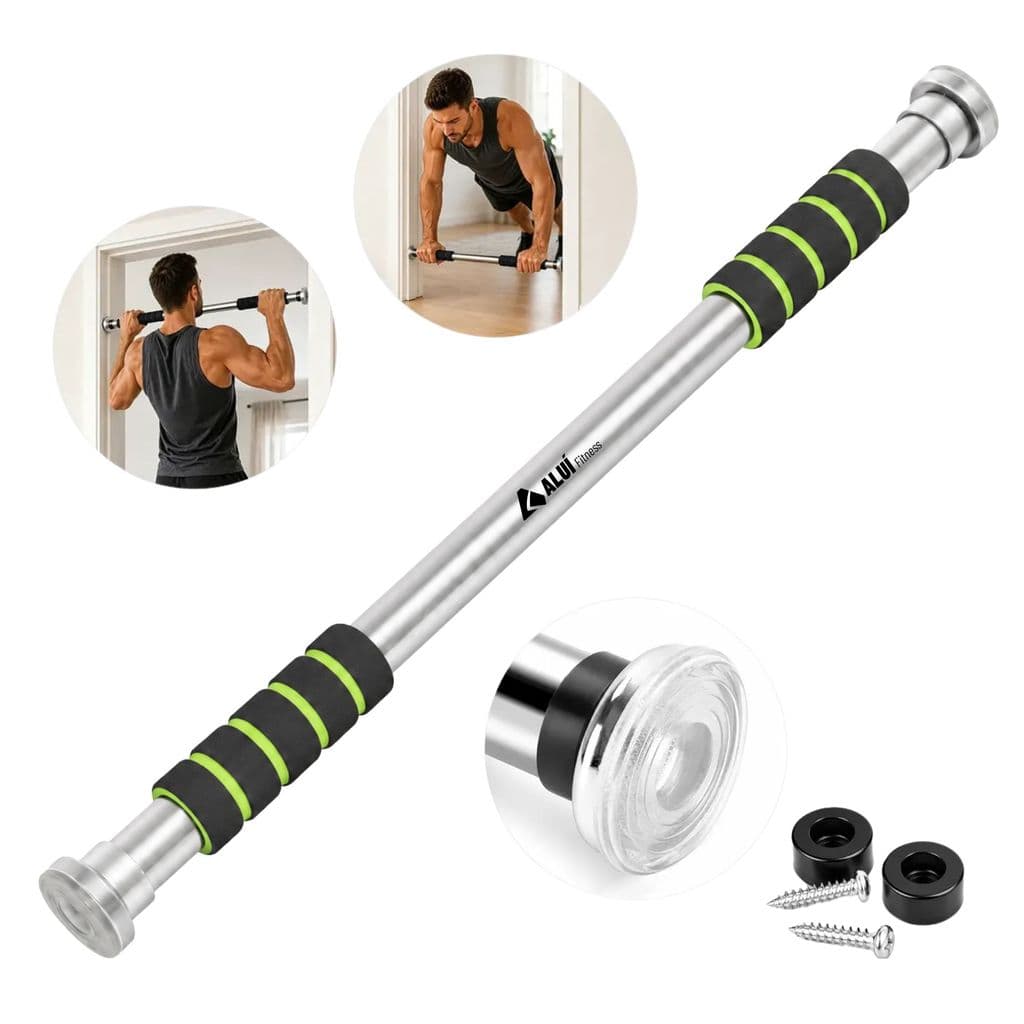 Aluí Barra Fixa Porta Aço Musculação Crossfit 60 a 100cm Ajustável Exercícios Em Casa Suporta 100kg