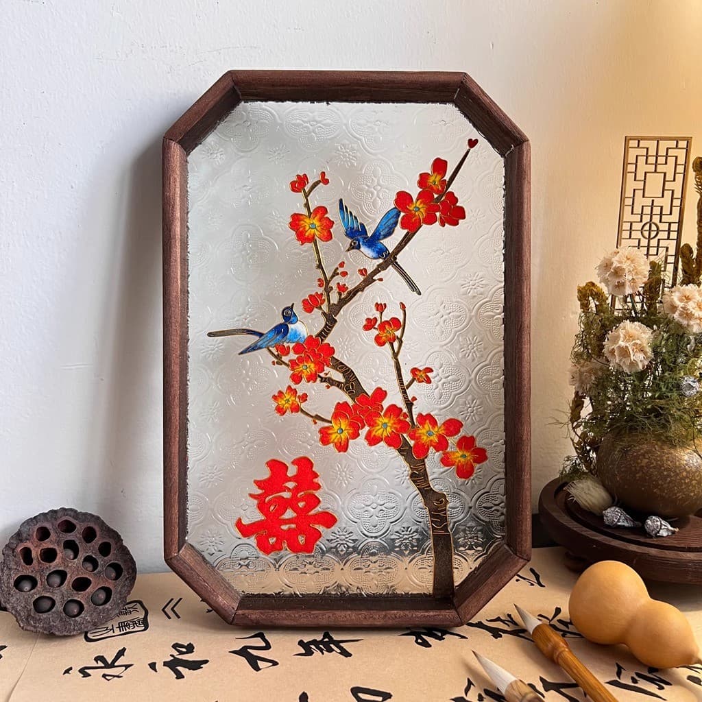 Filigrana esmalte pintura diy Material artesanal bandeja de chá begônia bandeja de vidro lembrança de casamento Cloisonn
