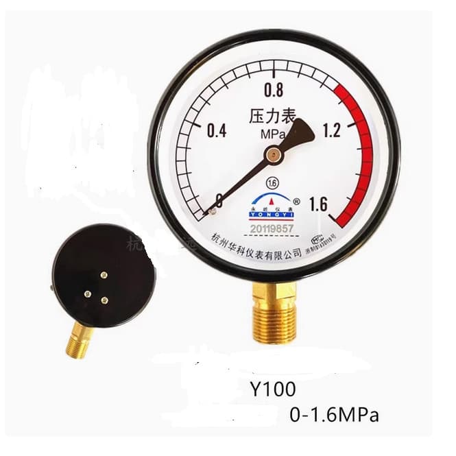 Manômetro do tanque de armazenamento de gás Y100Z 0-1.6MPA