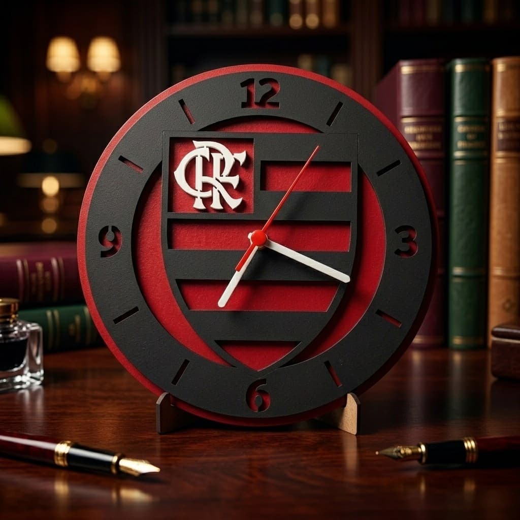Relógio De Mesa Estilo MDF Futebol Clube Nacional