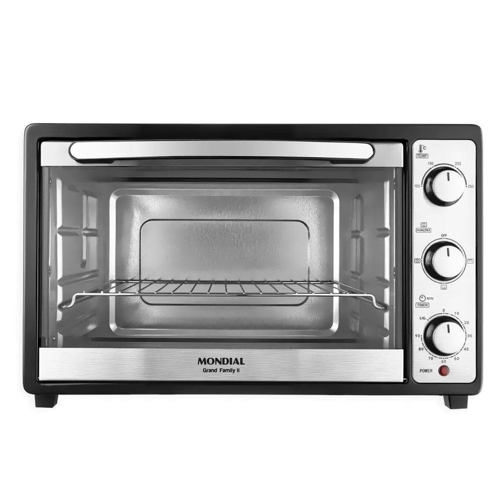 Forno Elétrico Mondial 60L Family Grill 127V Preto/Inox