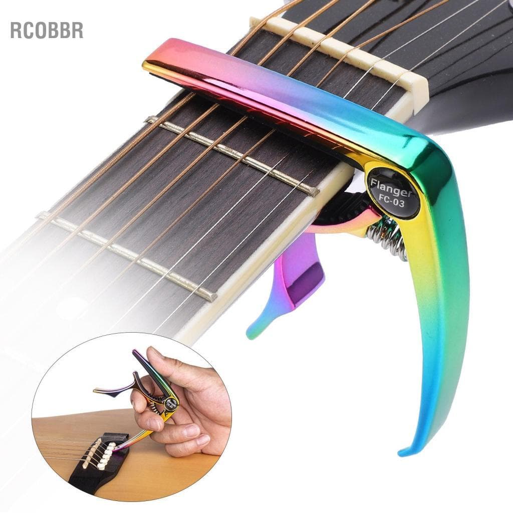 Rcobbr Guitarra capo elétrica liga de zinco lindas cores folk pop acessórios acústicos FC-03