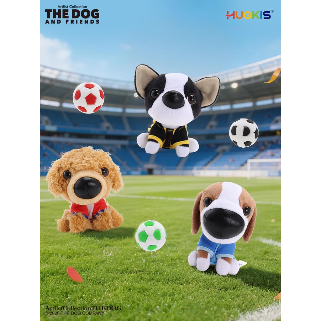 HUGKIS Genuíno THEDOG Cabeça Grande Cão Estilo Futebol Pingente de Pelúcia Boneca Bolsa Pingente Filhote de Cachorro Cha