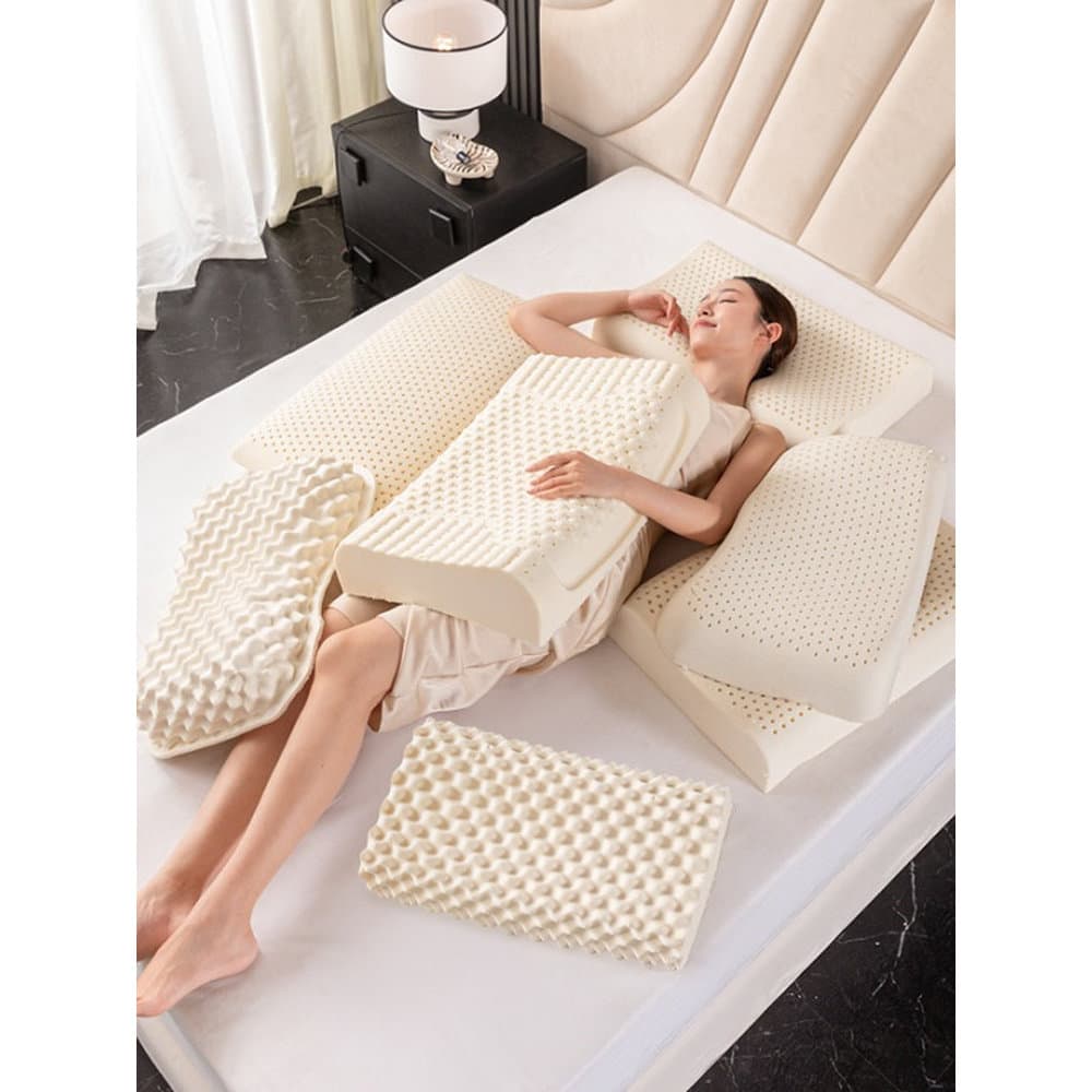 [Fronha grátis] Travesseiro de látex Natural da Tailândia Travesseiro Cervical Travesseiro de borracha para adultos Trav