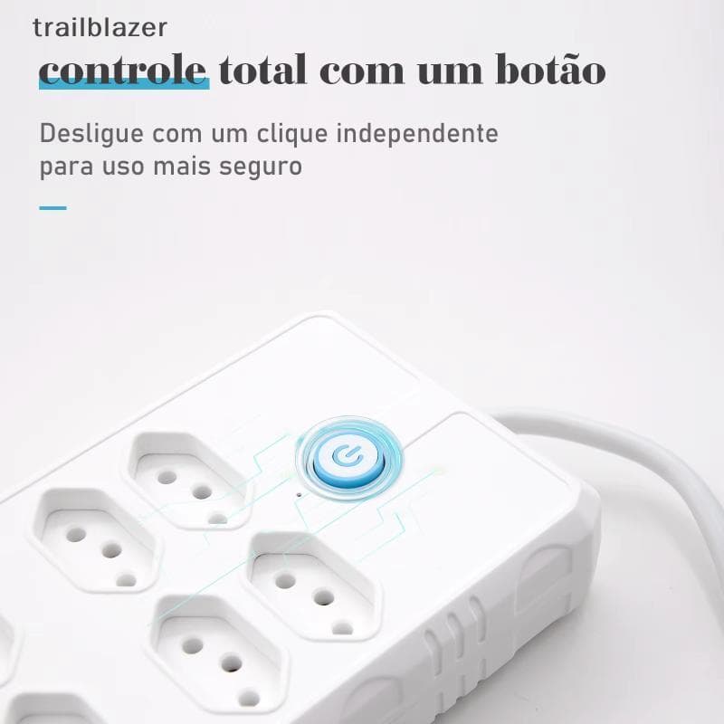Extensão De Energia De Mesa Soet Com Filtro De Linha De Carregamento Rápido USB Proteção Contra Surtos 4 Tomadas 3 Porta