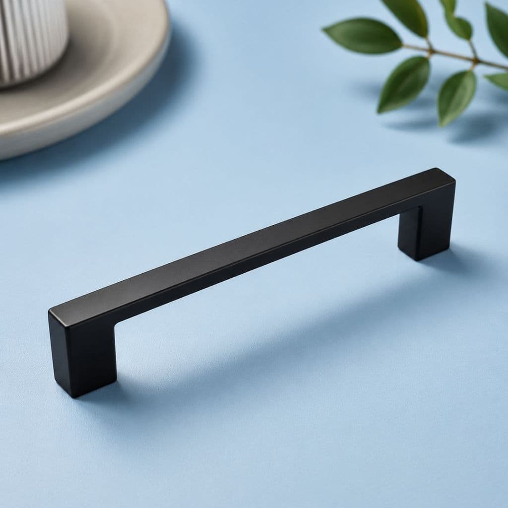 Puxador Tango Preto Fosco 128mm Móveis Gaveta Armários