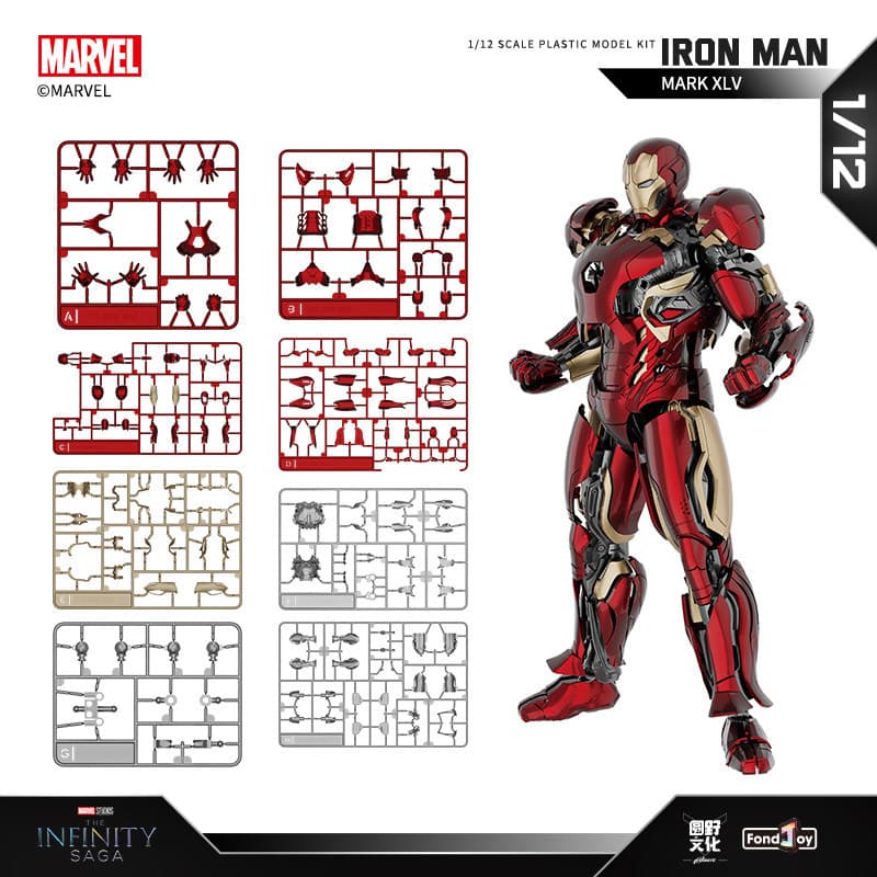 2026 Genuíno FondJoy Fanle Marvel Avengers Homem de Ferro MK45 Modelo Figura Montagem Boneca Figura
