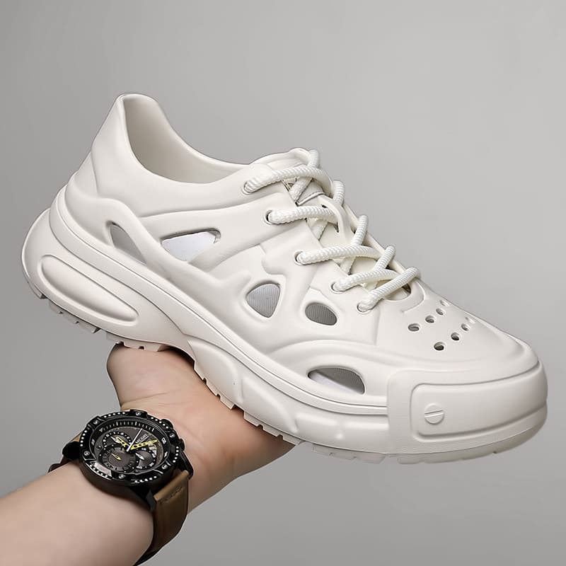 FILIBIRD buraco sapatos masculinos verão novo estilo de sola grossa antiderrapante Toe-coberto sandálias ao ar livre Cas