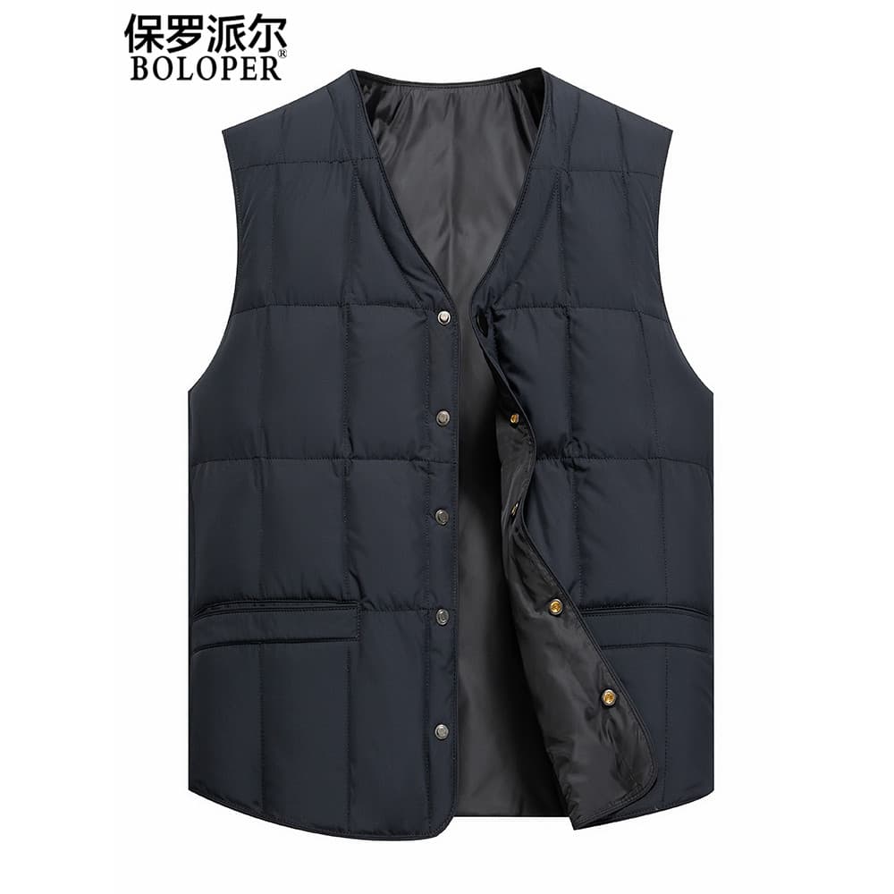 Paul para baixo colete masculino solto exterior Wear inverno novo estilo quente colete masculino de meia-idade para baix