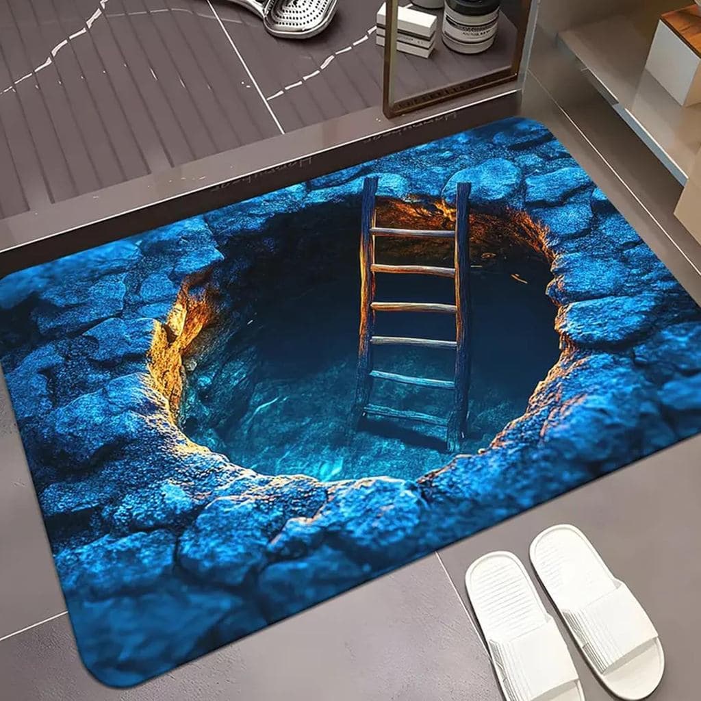 Tapete de Ilusão Óptica, Tapetes 3D que Parecem Ter um Buraco, Tapete 3D de Ilusão Óptica para Decoração de Quarto, Sala