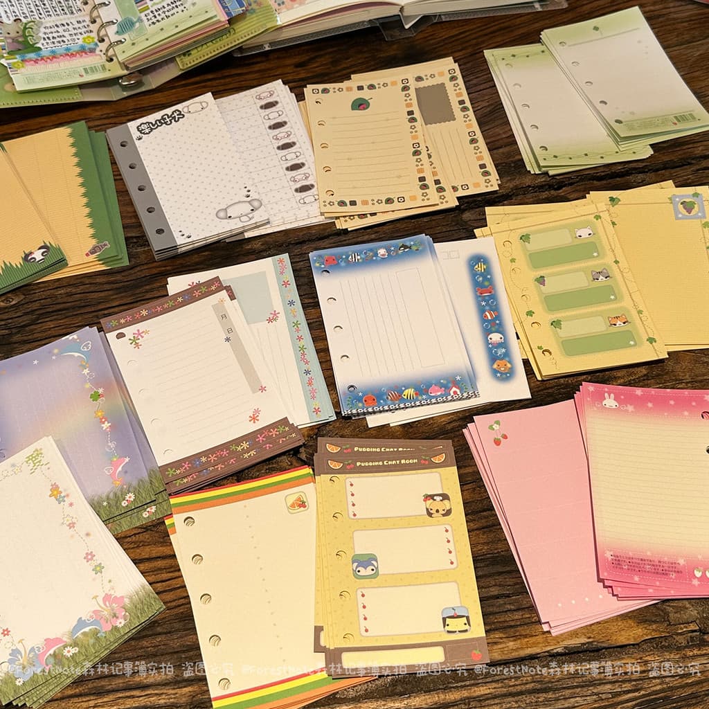 Floresta caderno variedade Original m5 folhas soltas página interna recarga perfuração antigo caderno Material decorativ