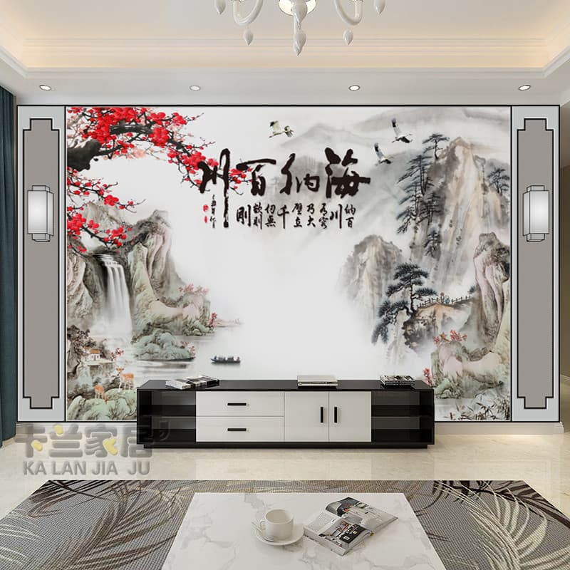 Haina Baichuan TV fundo da parede adesivos de parede sala de estar auto-adesivo Mural decorativo 8d papel de parede trid