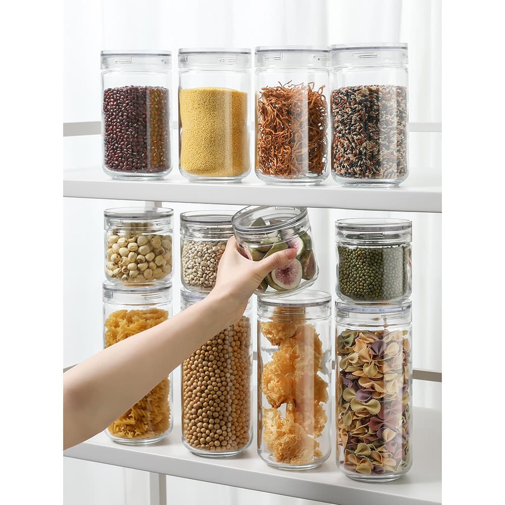 LISSA frasco selado de grãos inteiros, frasco de armazenamento de vidro transparente, aveia, feijão Mung, produtos secos