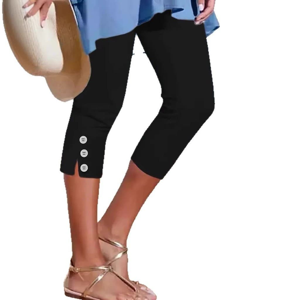 Calças cortadas de cor sólida Skinny moda Casual calças femininas