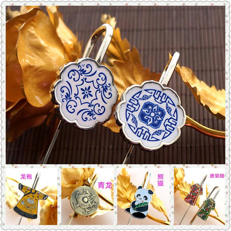 Azul branco marcador Facebook Panda Tang terno característica chinesa pequeno presente com caixa de presente pequeno pre