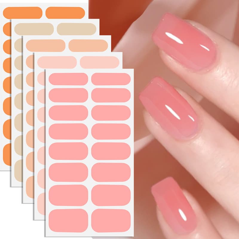 Estoque pronto Zhengxiang filme de esmalte adesivos de unhas cor sólida à prova d'água adesivos de unhas adesivos comple