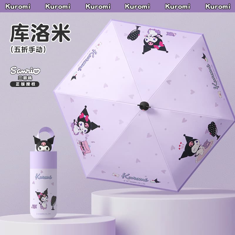 Genuíno Sanrio Kuromi 50% de desconto Mini guarda-sol feminino guarda-sol pequeno portátil protetor solar guarda-sol bol