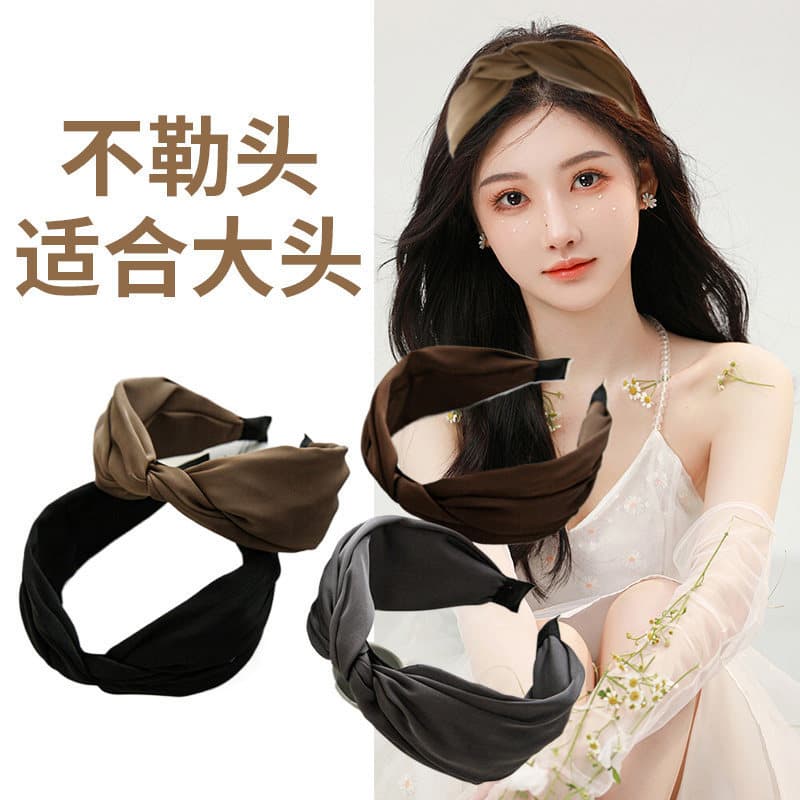 Francês elegante bandana de aba larga cabeça grande dedicada de alta qualidade bandana Hairpin grande circunferência da