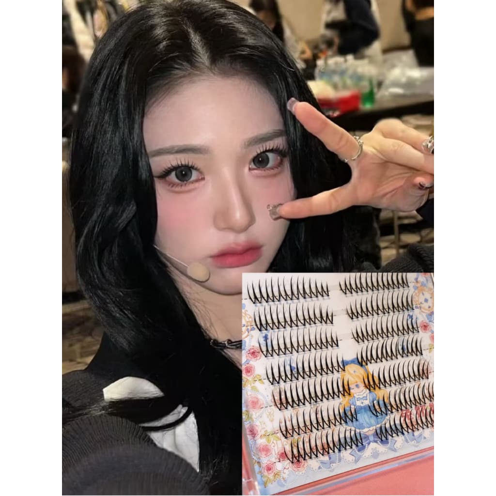 Pitada de sensação clara feminina coreana!Artista de maquiagem recomendado coelho vovó menina grupo Aidou cílios postiço