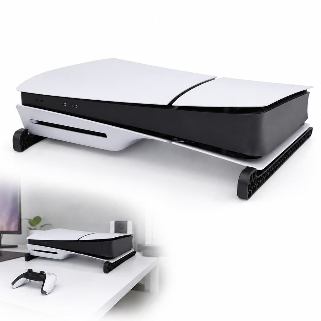 Suporte PS5 Slim Com Disco Fisico Horizontal Formato Colmeia -  Estável e Seguro