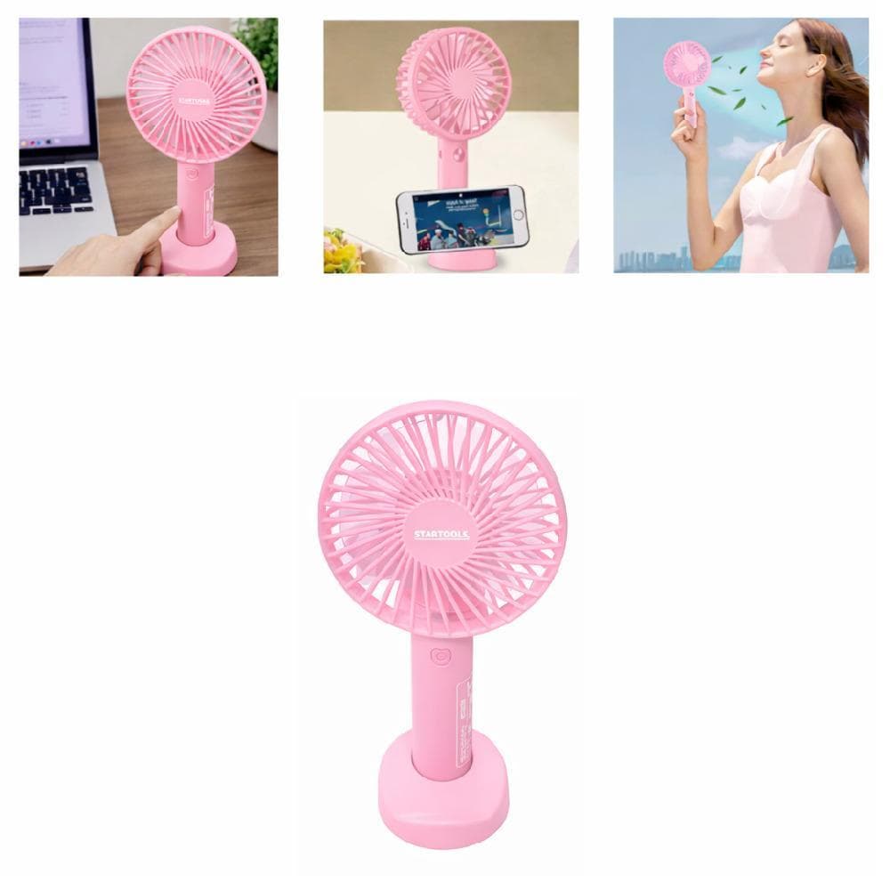 Mini Ventilador de Mão e Mesa Recarregável USB com Suporte