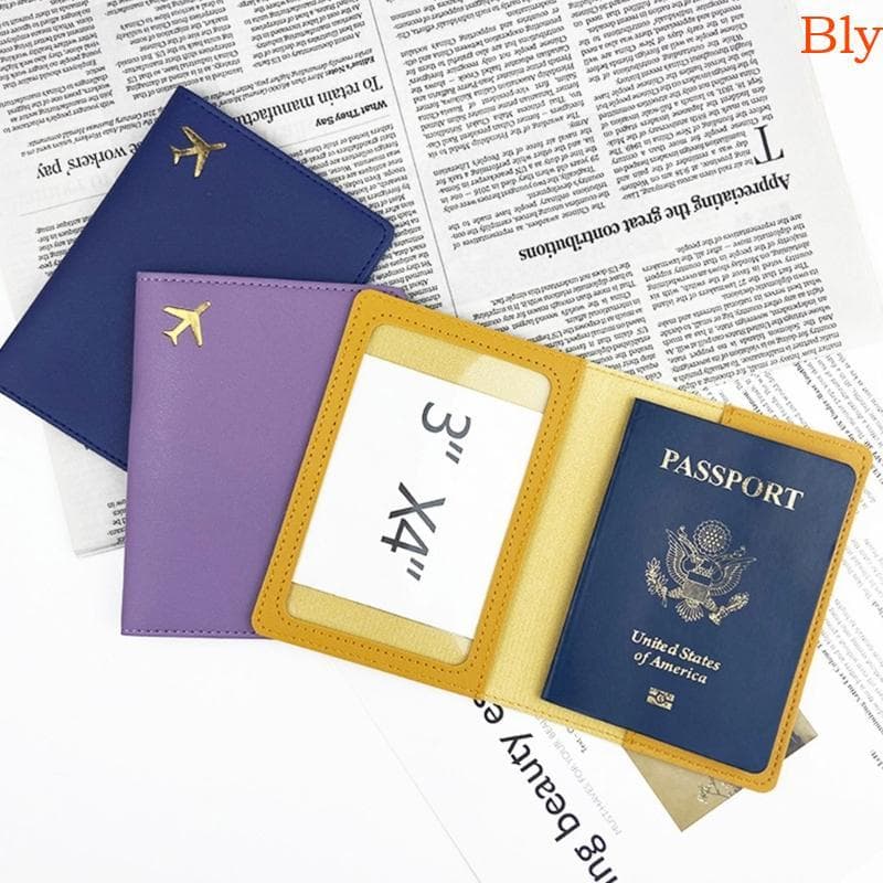 Capa Para Passaporte Bly Plane PU Homens E Mulheres Porta-Cartões De Casamento
