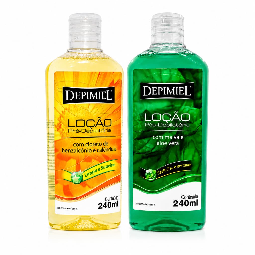 Kit Loção Pré-Depilatória 240ml E Loção Pós-Depilatória 240ml Depimiel