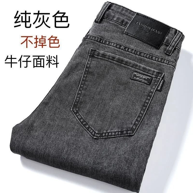 Calças de brim masculinas de trabalho versão coreana magro-ajuste estiramento calças magras na moda masculina juventude