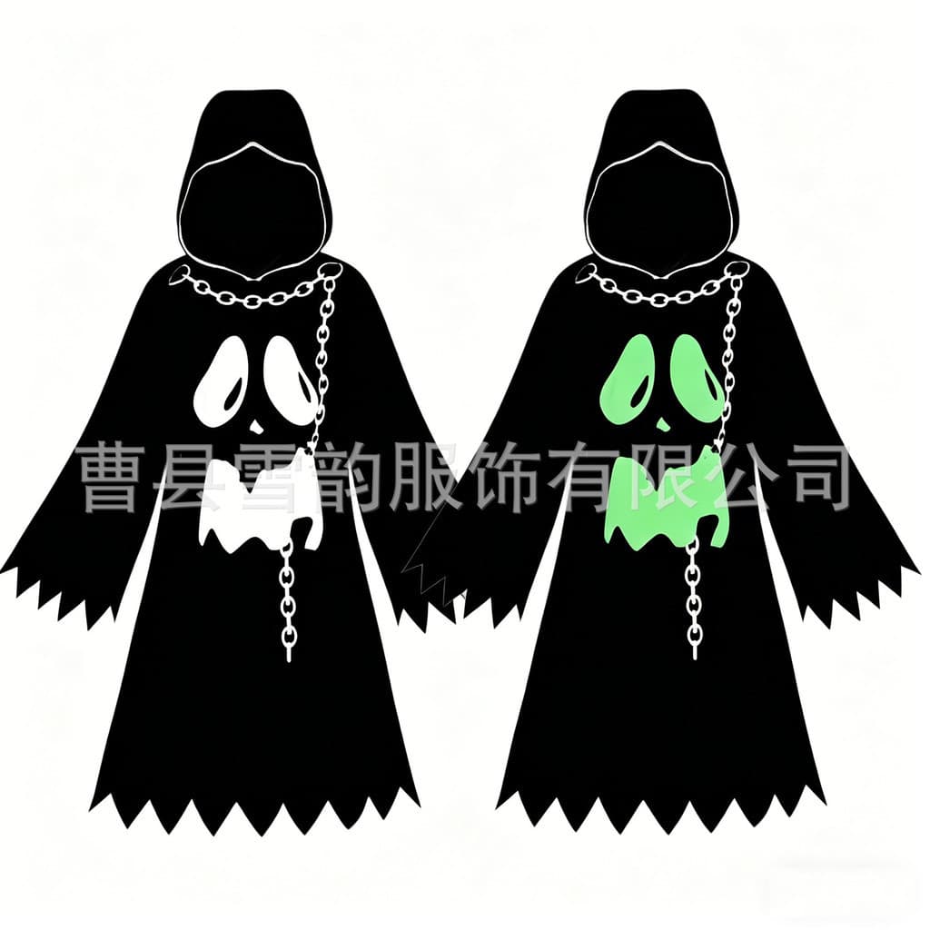 Halloween crianças traje capa branca Cosplay tema festa vestir-se traje fluorescente estilo luminoso adequado para homen