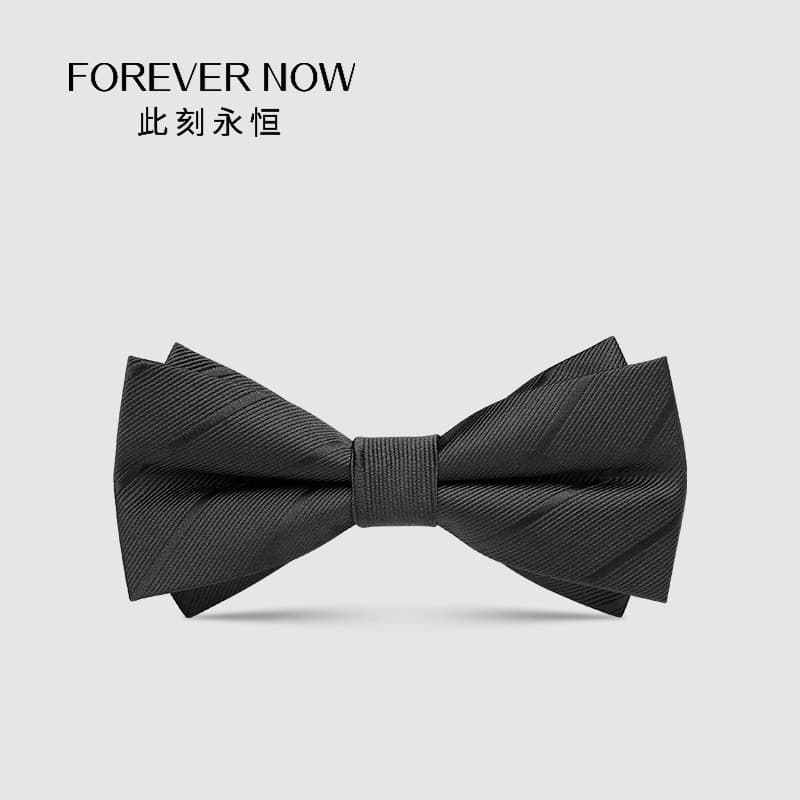 {FOREVERNOW} Gravata borboleta preta masculina noivo padrinhos casamento camisa Formal masculina gola listrada flor