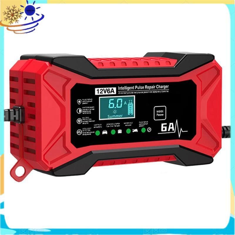 [Le's Shop] Carregador De Bateria Para Reparo De Pulso De Carro 12V 6A Display LCD Inteligente De Chumbo-Ácido Em GEL De