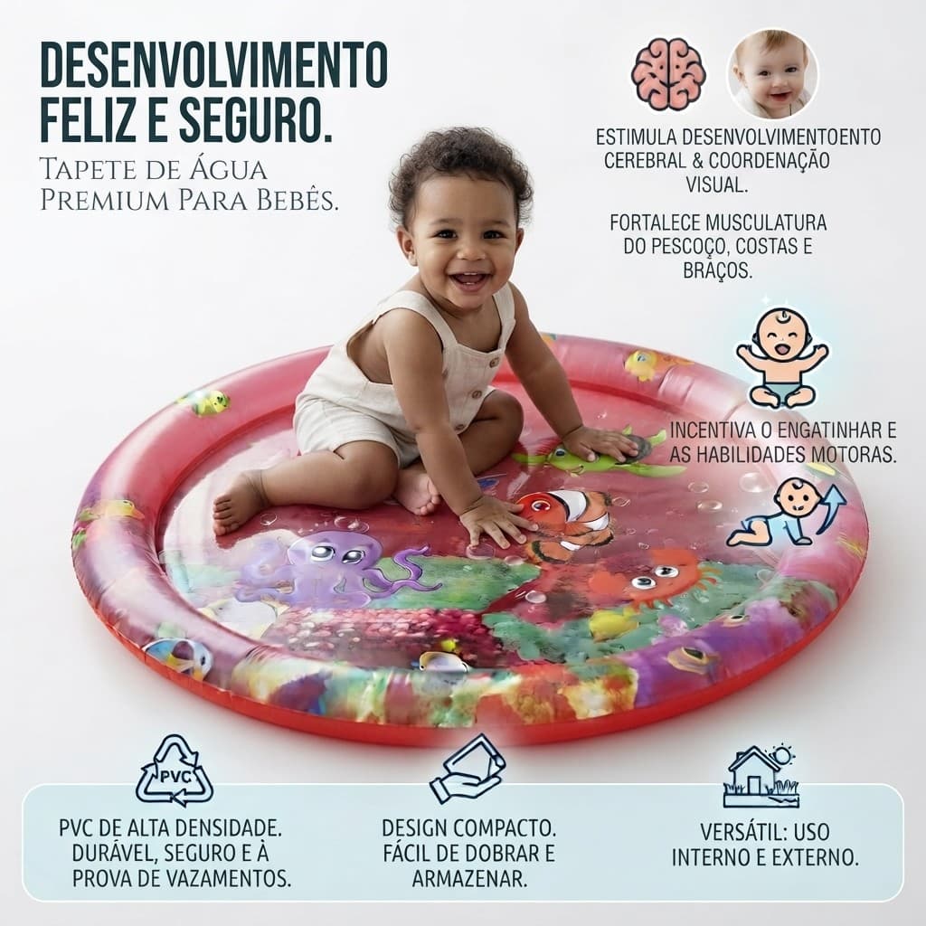 Tapete do jogo da água do bebê - água inflável para bebê infantil,Tapete atividades para bebês