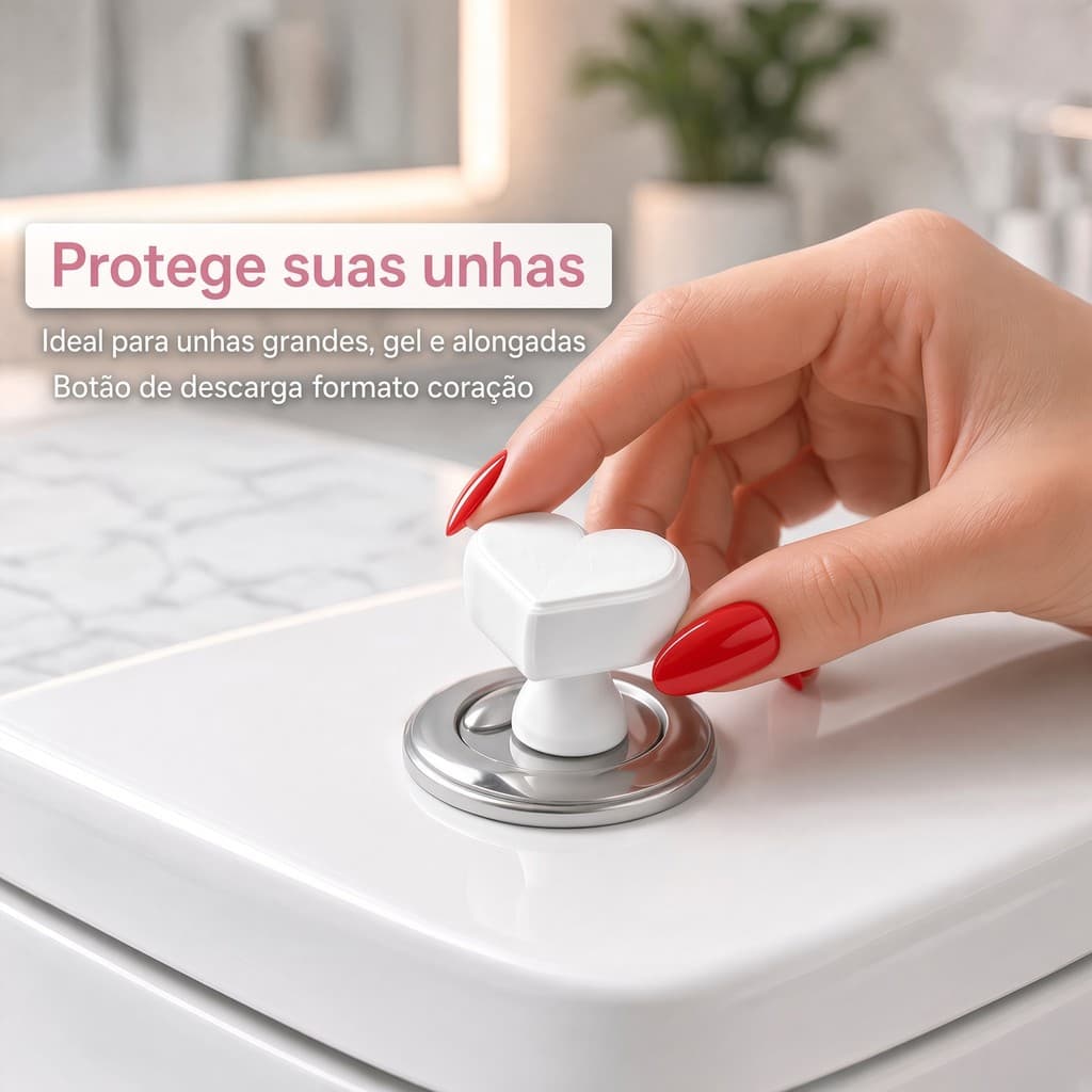 Botão de Descarga Para Vaso Sanitário Formato Coração Autocolante Puxadores Armário Porta Gavetas