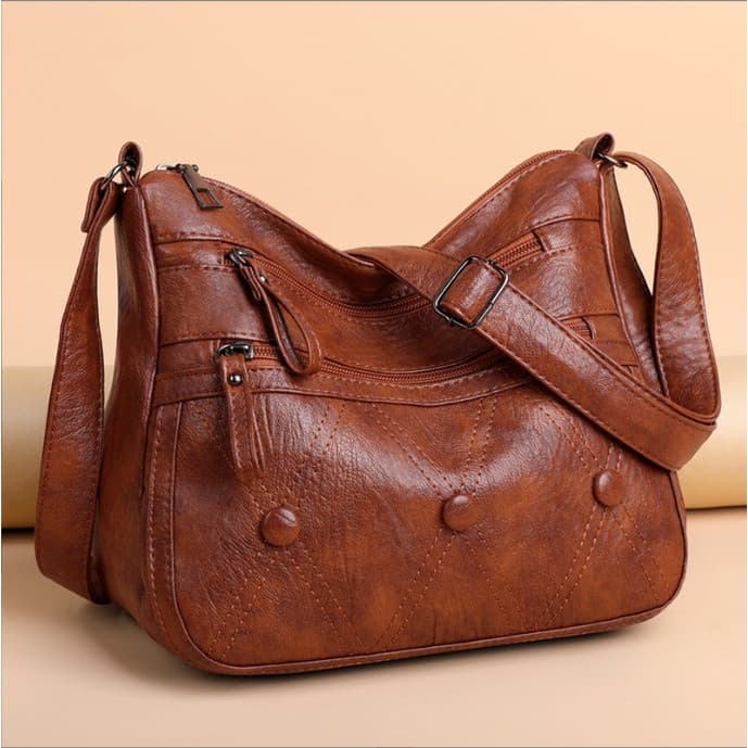 Bolsas femininas de grande capacidade, bolsas transversais de couro PU macio, bolsas de ombro, bolsa de mãe simples e el