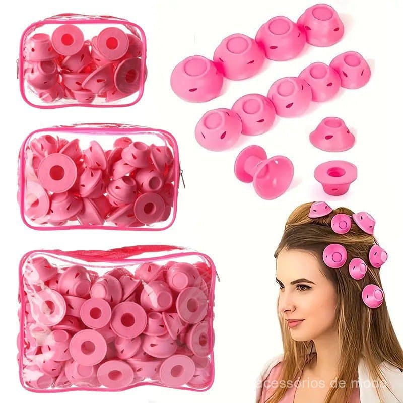 Modelador de cachos em formato de cogumelo DIY embalado em PVC, modelador de silicone prático, mesmo estilo de The Amazi