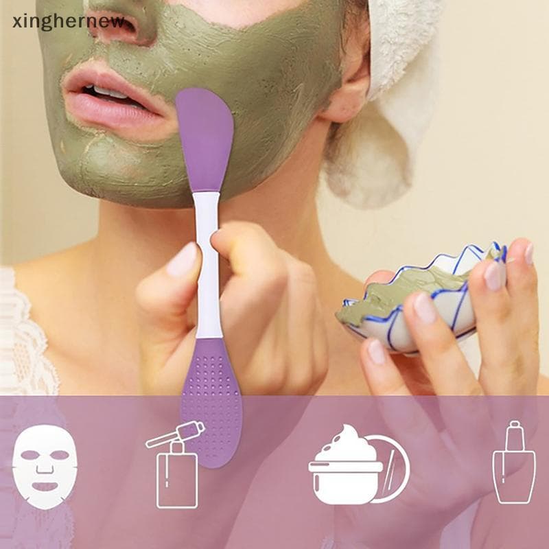 xinghernew Escova De Máscara Facial De Silicone De Cabeça Dupla , Escovas De Limpeza De Massagem , Raspador De Filme De