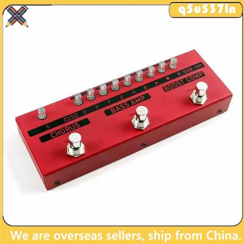 Pedal De Efeitos De Guitarra Com Coro Multifuncional , Ajustável , Amplificador E Compressão De Reforço Vermelho
