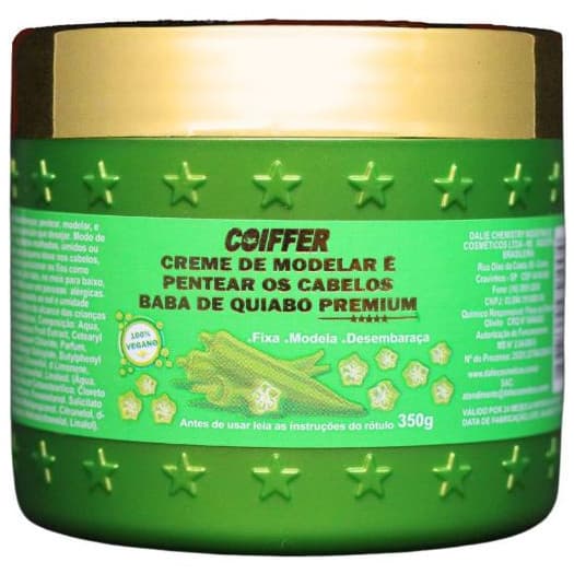 Creme de Modelar e Pentear Baba de Quiabo Premium Coiffer 350g