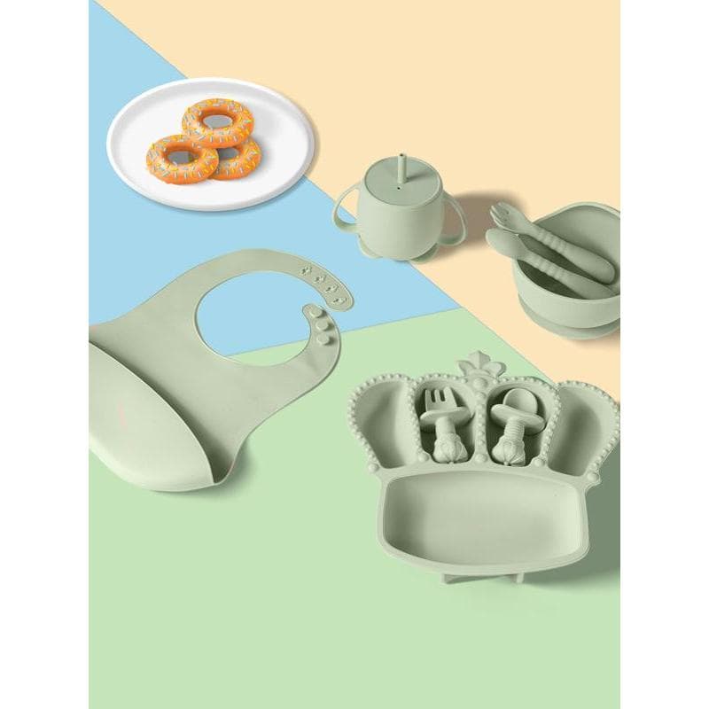 Venda quente Prato de jantar de silicone para alimentação infantil, babador de silicone leve, ventosa, tigela de silicon