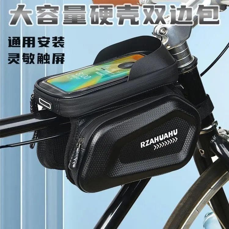 Bolsa alemã para bicicleta, bolsa com feixe frontal para Mountain Bike, bolsa dupla para celular, tubo superior, à prova