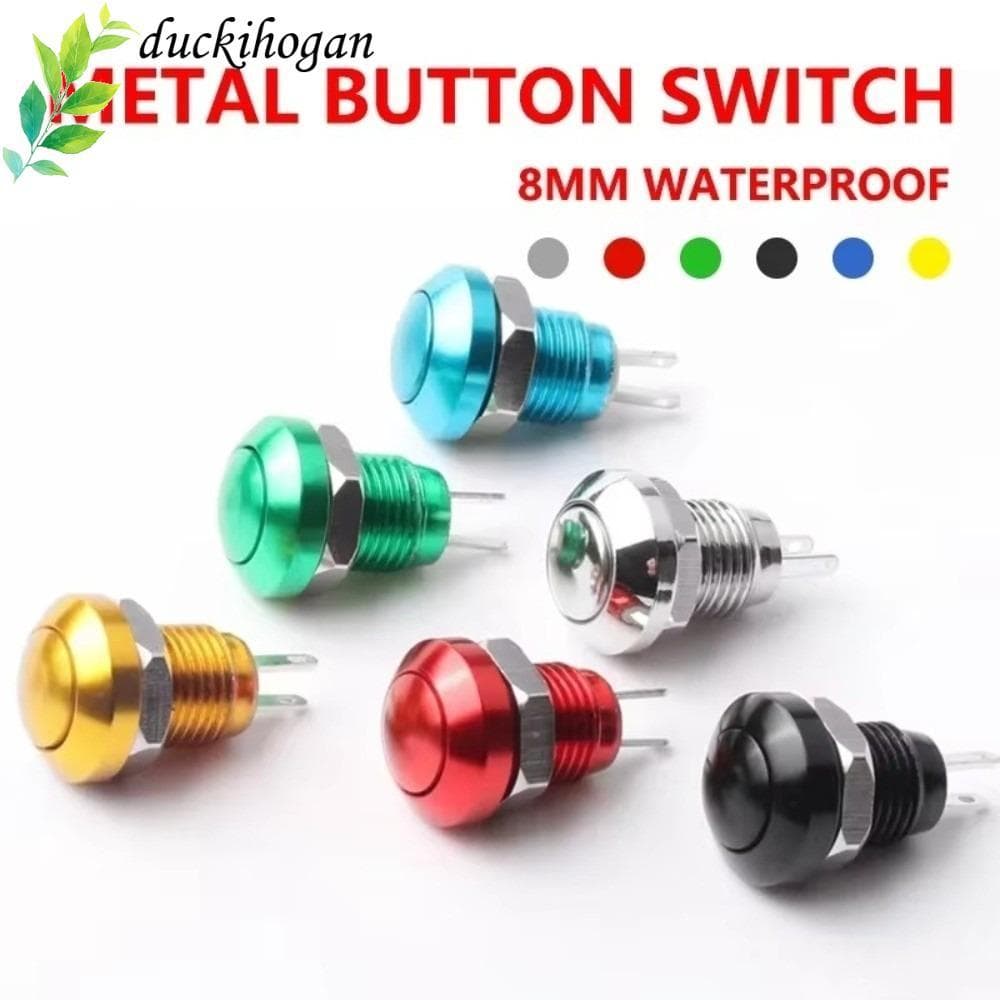 DUCKIHOGAN 1 Peça Botão Momentâneo , Interruptor De À Prova D'água De Metal De 8 Mm Com Reinicialização Automática