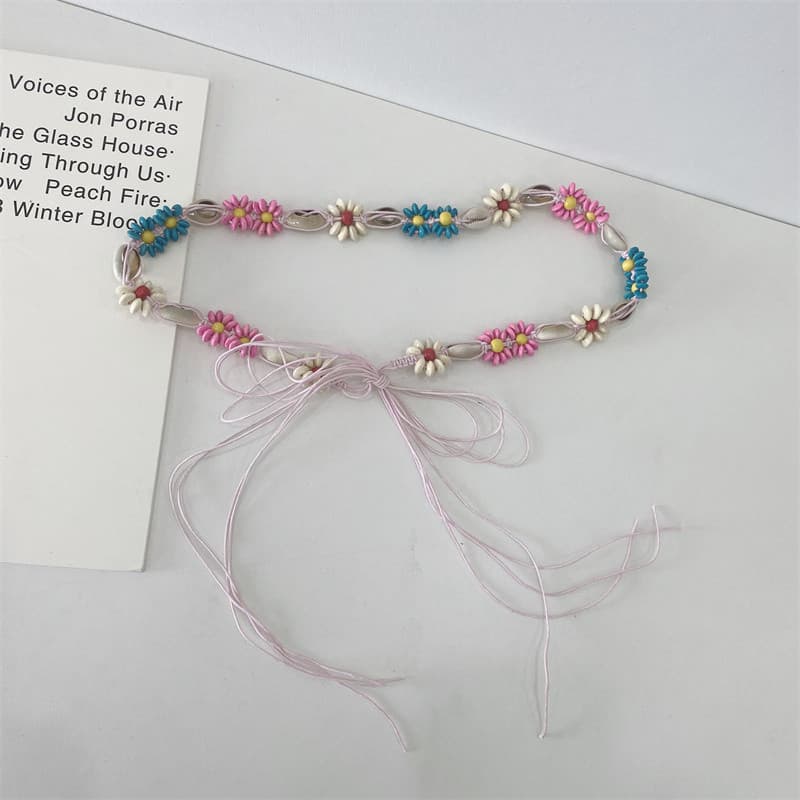 Estilo étnico feminino colorido simples All-Match cinto fino atado corda trançada decoração com saia amarrada feminino a