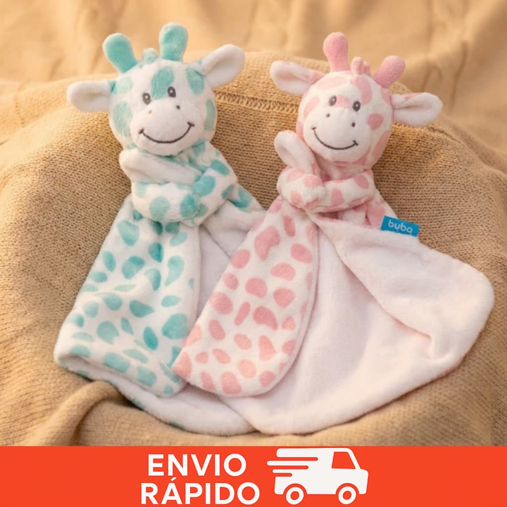 Naninha Para Bebe Antialérgica Girafa  Paninho Girafinha  Buba Safari Premium Bebê Animais Hipoalergênica Macia Pelucia