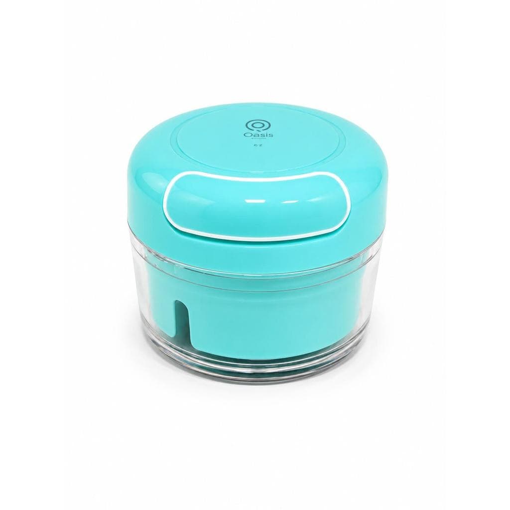 Mini Processador Elétrico Recarregável USB 300ml Portátil 3 Lâminas Inox para Alho, Cebola e Temperos