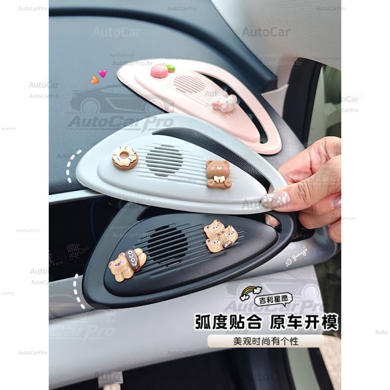 Adequado para o acabamento interno do Geely EX2 Pro & Max, moldura decorativa da saída de ar do painel, adesivo de modif
