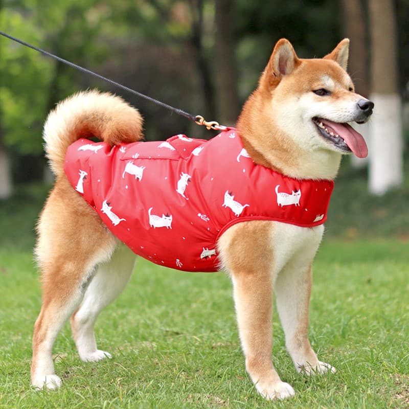 Roupas para cães de estimação outono inverno roupas quentes algodão-acolchoado colete Shiba Inu lado pastor Schnauzer mé