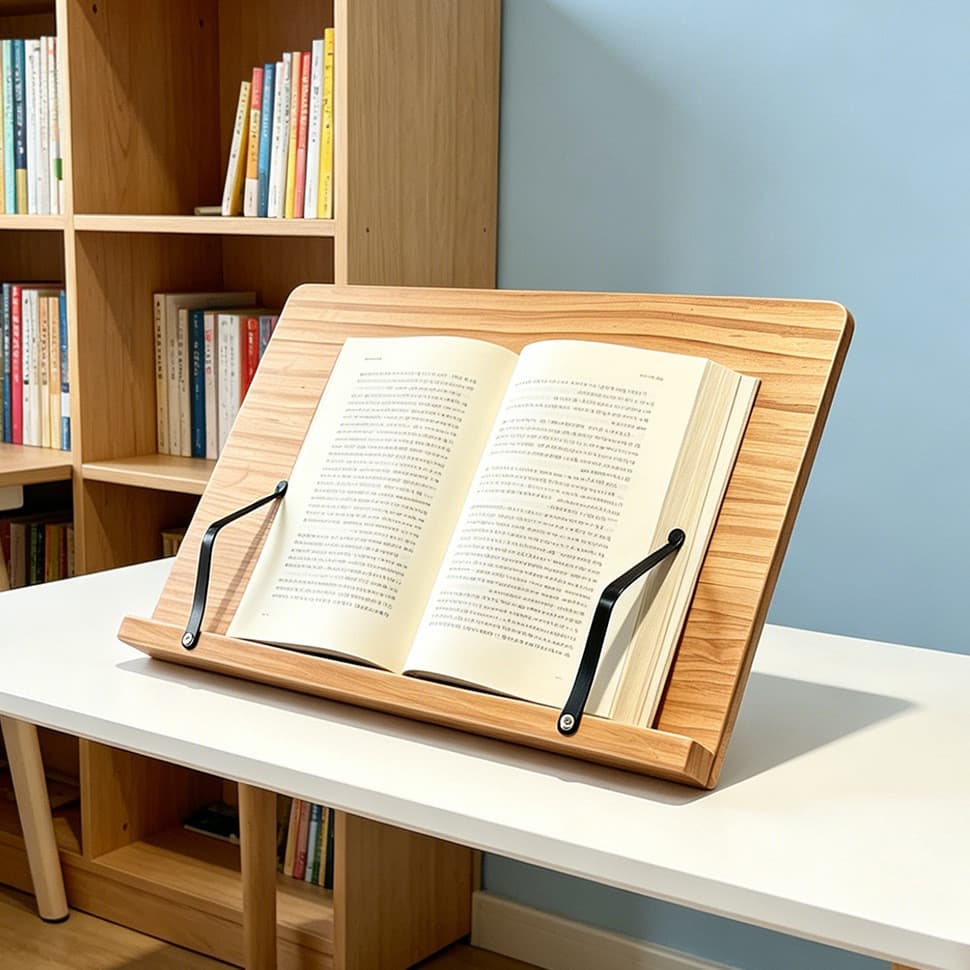 Estante de madeira maciça livro de imagens Rack de leitura multifuncional Desktop ângulo ajustável suporte de leitura es